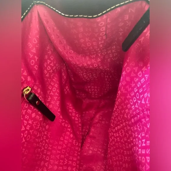 Kate Spade New York Black Leather Double Zip Tote - Picture 7 of 9